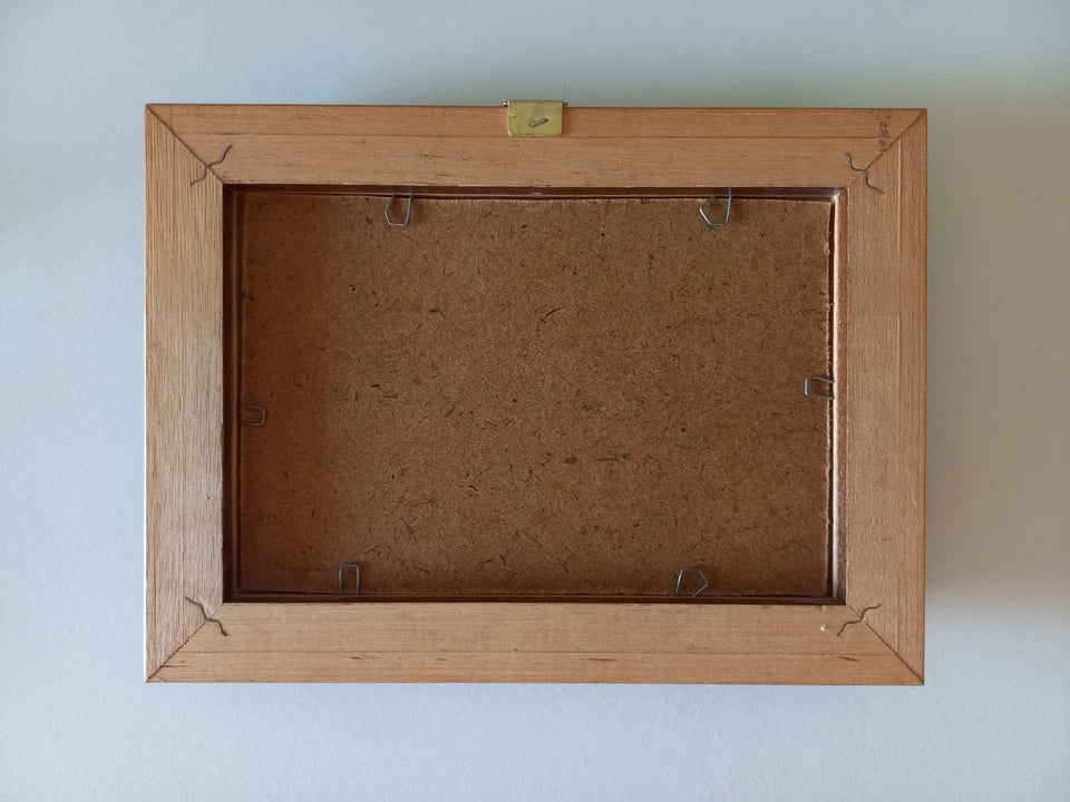 ORIGINAL Ölgemälde auf Karton | Fischerboote im Hafen | 19x14 cm | Signiert: N. JONES