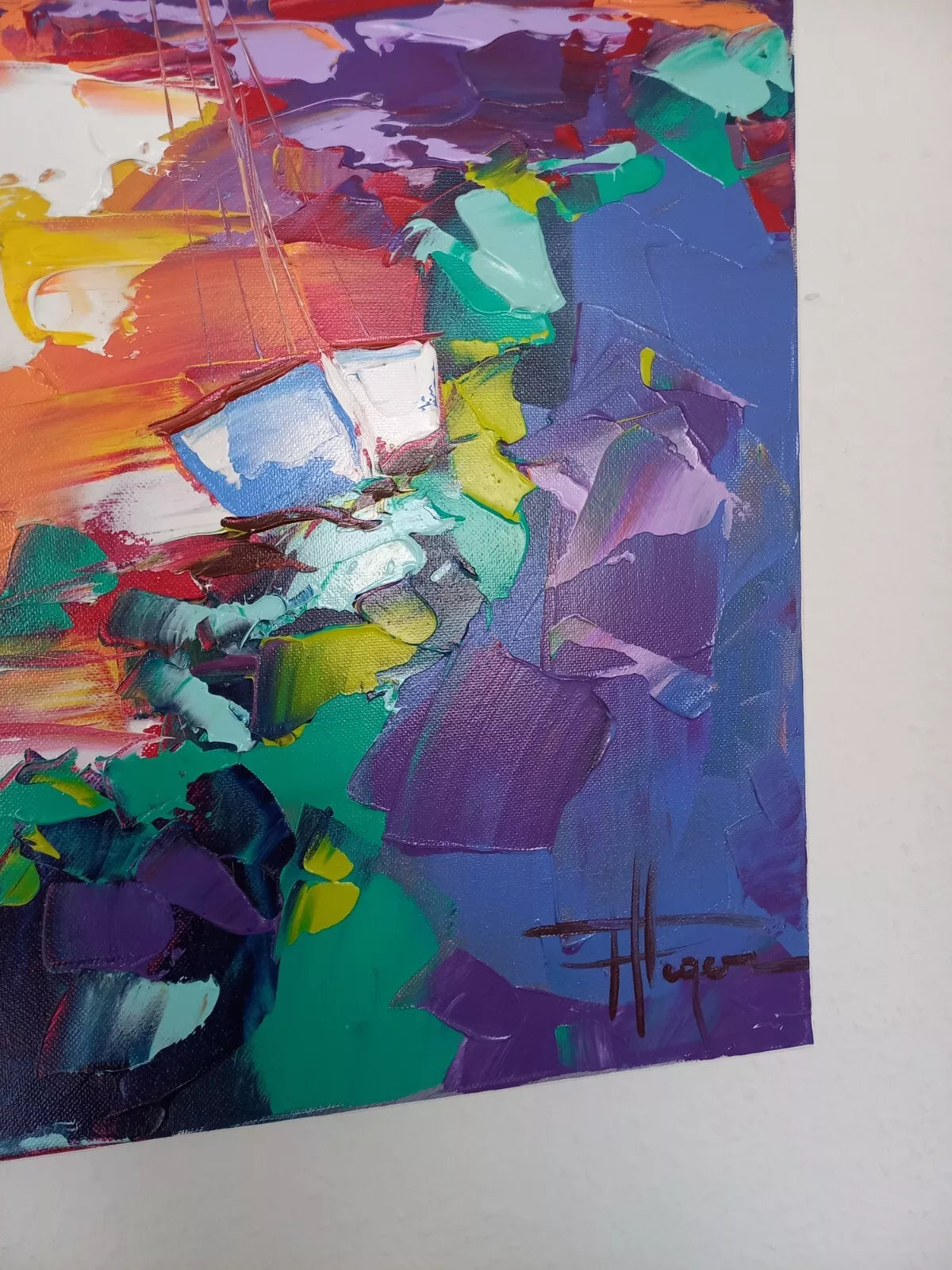 OLIVIER PFLEGER (*1967) | Segelboote / Abstrakte Kunst | ORIGINAL Ölgemälde auf Leinwand