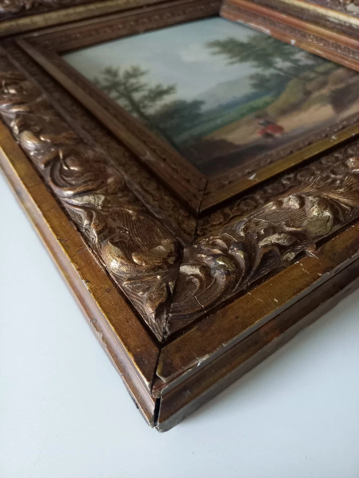 CARL EDUARD AHRENDTS (1822-1898) | Bewaldeter Landweg | ORIGINAL Ölgemälde auf Holzplatte