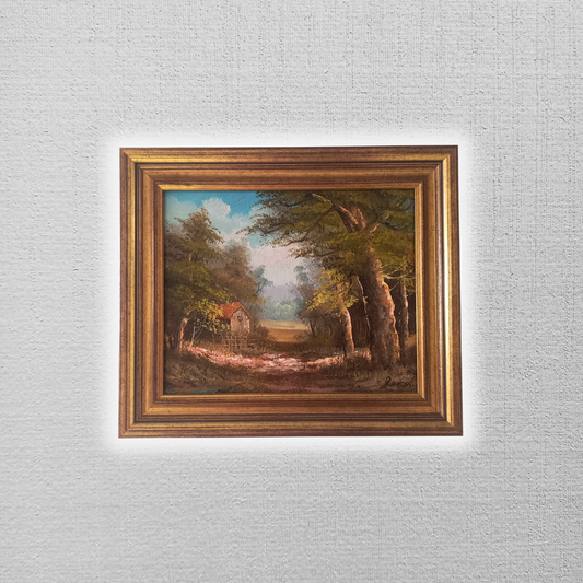 ORIGINAL Ölgemälde auf Leinwand inkl. Rahmen | Landschaft / Natur / Wald | Signiert: R. HANSEN