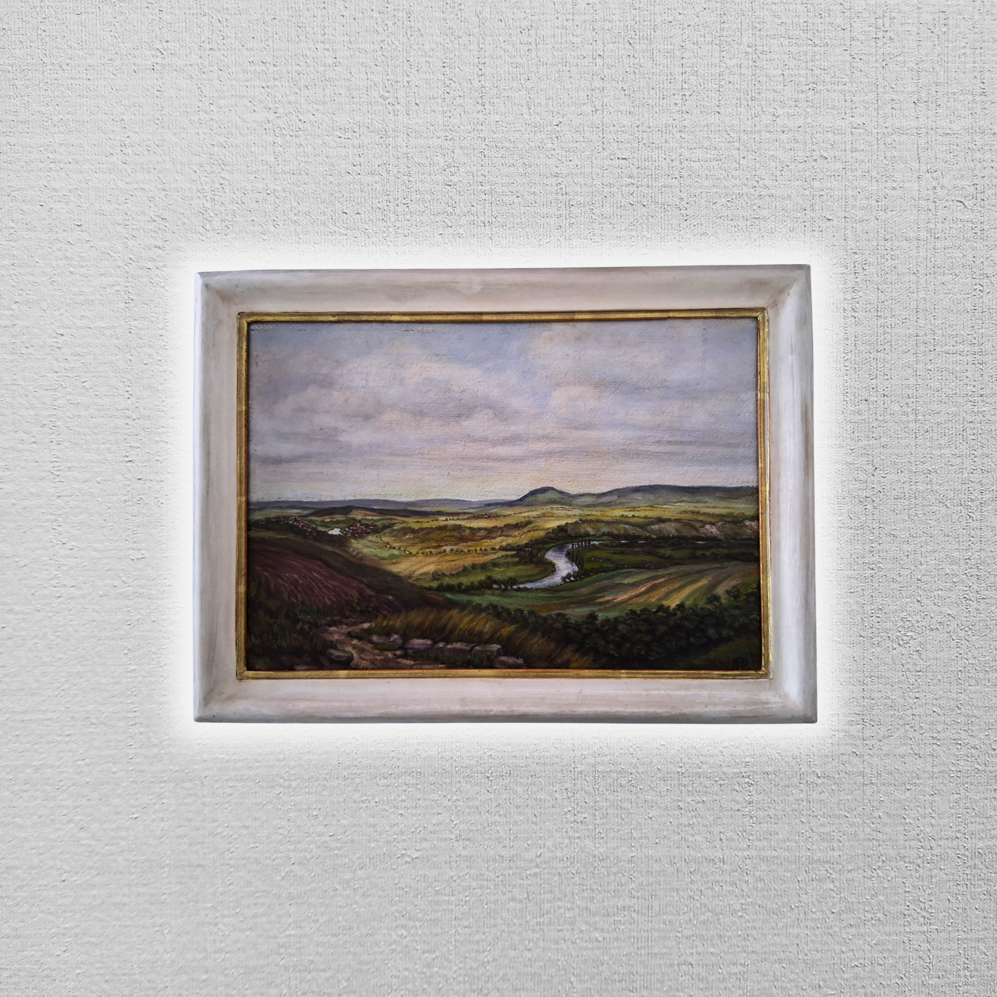 OTTO RIEGER (*1928) | Neckarlandschaft / Fluss / Natur | ORIGINAL Ölgemälde auf Leinwand inkl. Rahmen