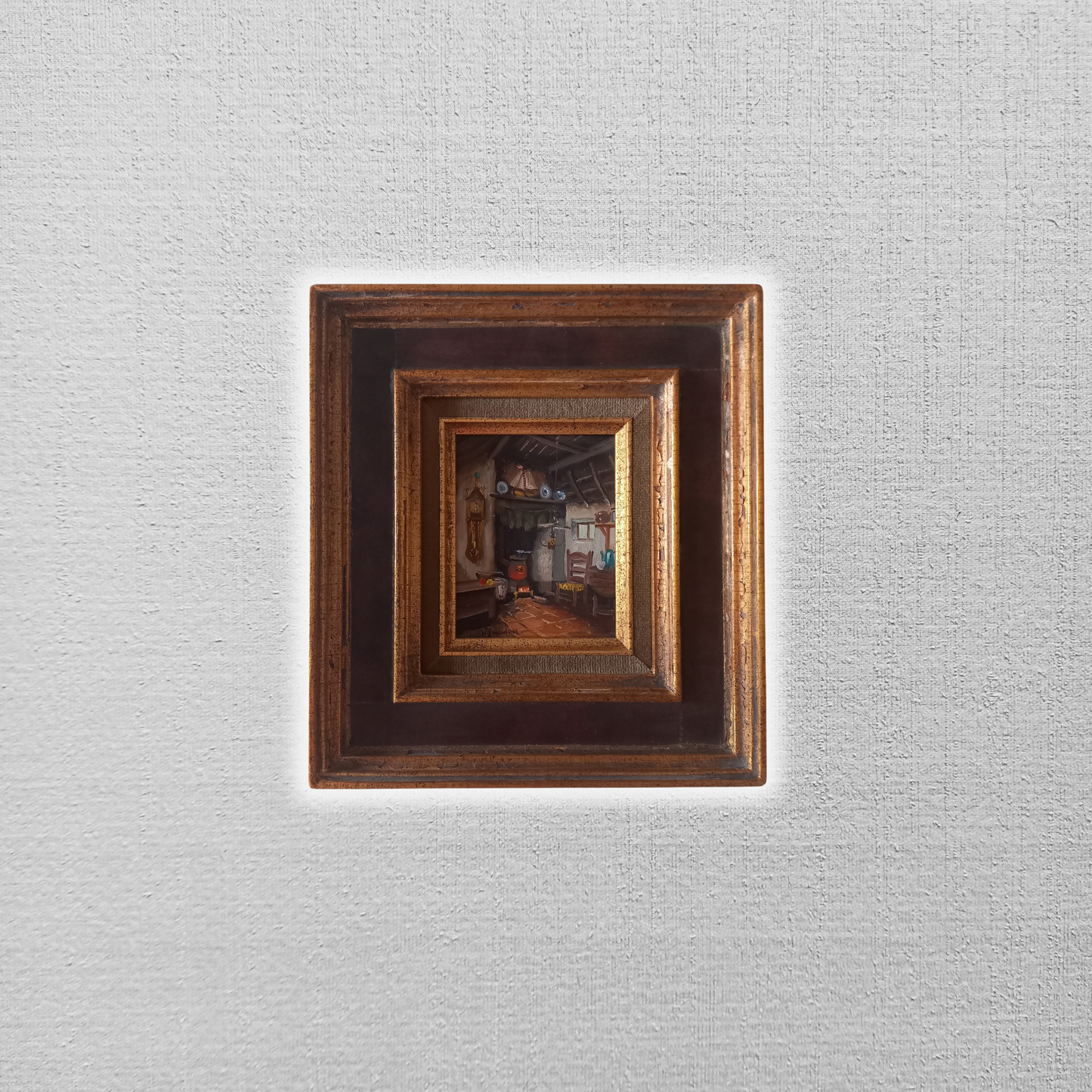 HENDRIK-JAN NEULAND (1928-2009) | Bäuerliches Interieur | ORIGINAL Ölgemälde inkl. Rahmen