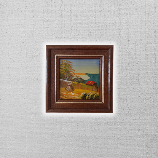 KLEINES ORIGINAL Ölgemälde auf Karton inkl. Holzrahmen | Landschaft / Natur | 11x11 cm