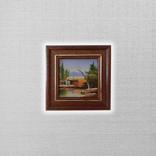 KLEINES ORIGINAL Ölgemälde auf Karton inkl. Holzrahmen | Landschaft / Natur | 11x11 cm