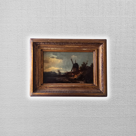WILHELM KLEIN (1821-1897) | Landschaft mit Windmühle | ORIGINAL Ölgemälde auf Leinwand inkl. Rahmen
