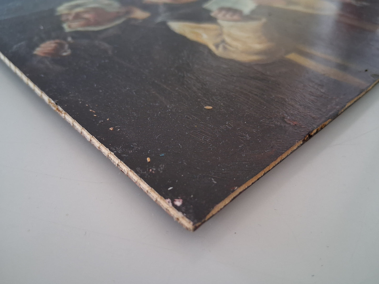 ORIGINAL Ölgemälde auf Holzplatte | Lesender Mönch / Menschen / Portrait | 25x20 cm | Signiert