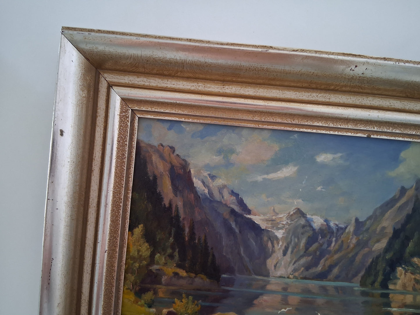 WALTER HELMRICH | Am Königssee vom Malerwinkel | ORIGINAL Ölgemälde auf Karton inkl. Rahmen
