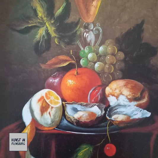ORIGINAL Ölgemälde auf Karton inkl. Rahmen | Stillleben / Obstschale | Signiert: Lacosta