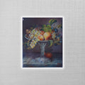 ORIGINAL Ölgemälde auf Leinwand | Stillleben / Obstschale / Weintrauben | 20x25 cm | Signiert