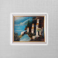 ORIGINAL Ölgemälde auf Karton inkl. Rahmen | Landschaft / Meer / Küste | 27x23 cm | Vintage