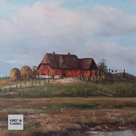 JULIUS KURZMANN (*1923) | Hallig / Landschaft | ORIGINAL Ölgemälde auf Leinwand inkl. Rahmen