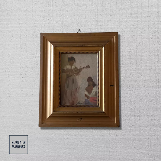 THEODOR VON DER BEEK (1838-1921) | Musizierende Mädchen |  ORIGINAL Ölgemälde auf Leinwand