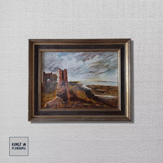 HANDGEMALTES Ölgemälde auf Karton nach John Constable | Hadleigh Castle | Signiert: W. KAISER