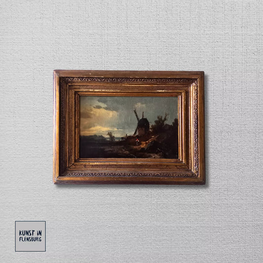 WILHELM KLEIN (1821-1897) | Landschaft mit Windmühle | ORIGINAL Ölgemälde auf Leinwand inkl. Rahmen
