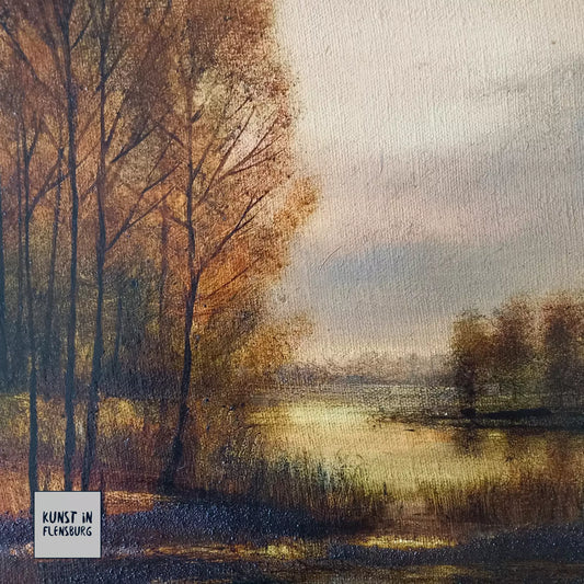 ANDRZEJ SKARZYNSKI | Fluss / Herbstlandschaft | ORIGINAL Ölgemälde auf Leinwand inkl. Rahmen