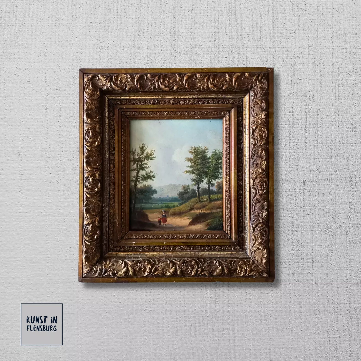 CARL EDUARD AHRENDTS (1822-1898) | Bewaldeter Landweg | ORIGINAL Ölgemälde auf Holzplatte