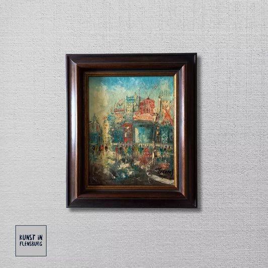 ORIGINAL Ölgemälde auf Leinwand inkl. Holzrahmen | Moulin Rouge / Paris / Abstrakt | Signiert