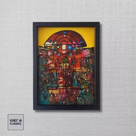 ORIGINAL Ölgemälde auf Karton inkl. Rahmen | Abstrakte / Moderne Kunst / Streetart | 30x40 cm