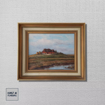 JULIUS KURZMANN (*1923) | Hallig / Landschaft | ORIGINAL Ölgemälde auf Leinwand inkl. Rahmen