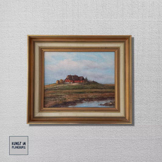 JULIUS KURZMANN (*1923) | Hallig / Landschaft | ORIGINAL Ölgemälde auf Leinwand inkl. Rahmen