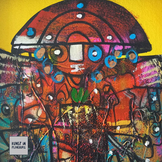 ORIGINAL Ölgemälde auf Karton inkl. Rahmen | Abstrakte / Moderne Kunst / Streetart | 30x40 cm