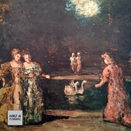ADOLPHE MONTICELLI (1824-1886) | Nächtlicher Garten mit Figuren | ORIGINAL Ölgemälde