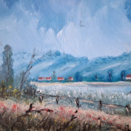 KLEINES ORIGINAL Ölgemälde auf Karton inkl. Rahmen | Landschaft / Natur | 11x7 cm | Signiert