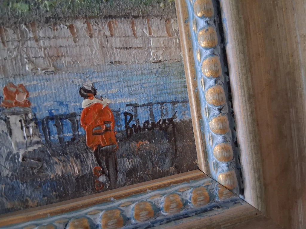 CAROLINE C. BURNETT | Stadtszene / Eiffelturm / Paris | ORIGINAL Ölgemälde auf Karton inkl. Rahmen