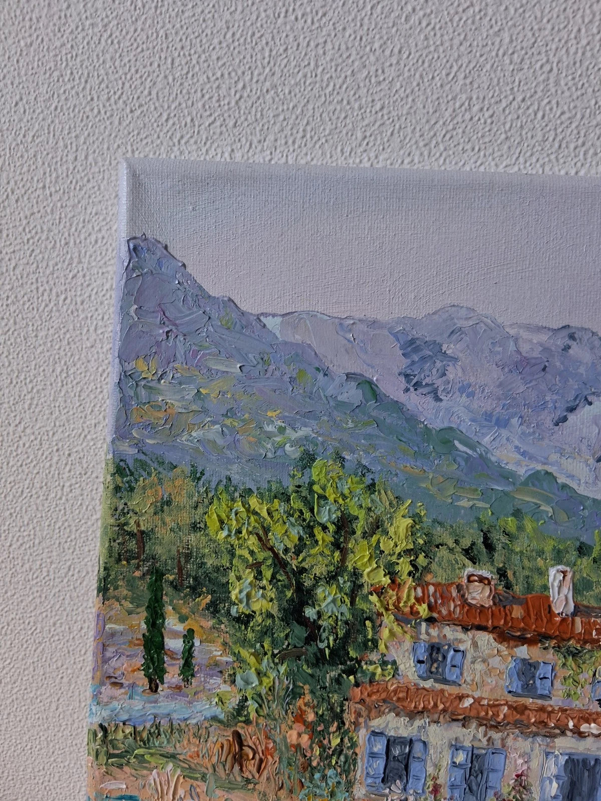 ORIGINAL Ölgemälde auf Leinwand | Sommer in der Toskana / Landschaft / Italien | 40x30 cm