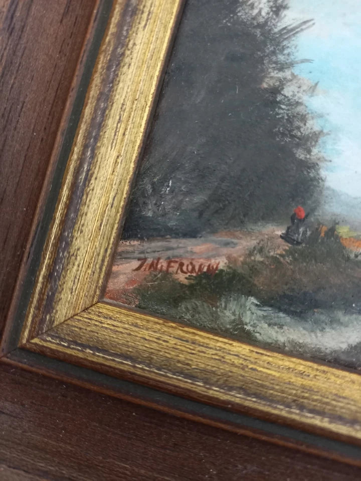 JOHANN-NORBERT FROWIN (*1943) | Landschaft bei Passau | ORIGINAL Ölgemälde auf Karton