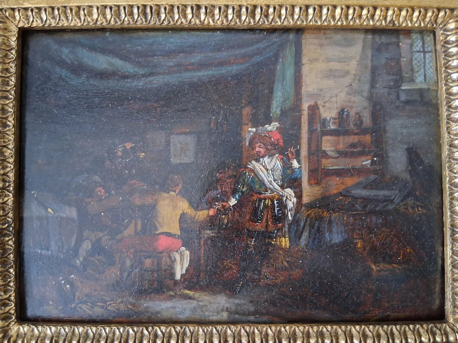 DOMENICO QUAGLIO (1787-1837) | Szene in einer Taverne | ORIGINAL Ölgemälde auf Holzplatte