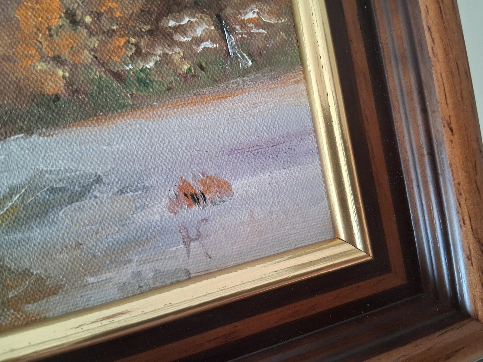 ORIGINAL Ölgemälde auf Leinwand inkl. Rahmen | Winterlandschaft / Windmühle | Signiert