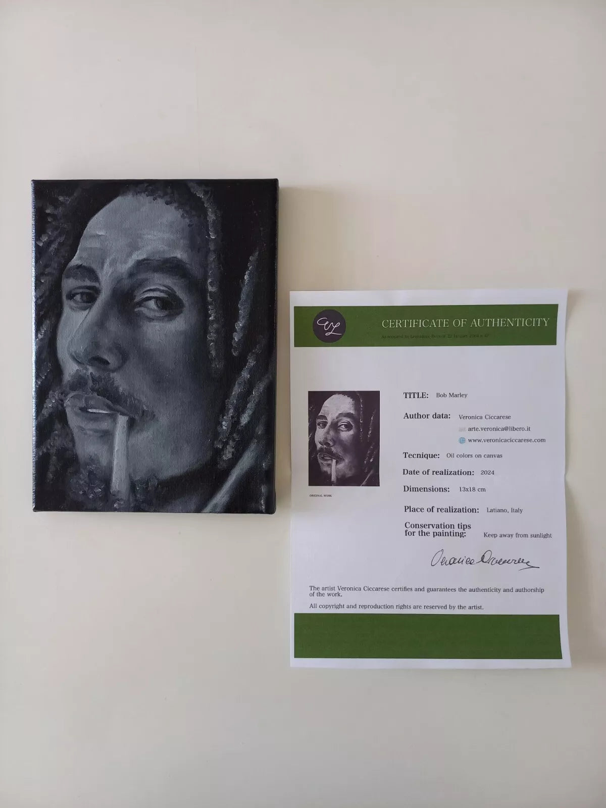 VERONICA CICCARESE | Portrait / Bob Marley | ORIGINAL Ölgemälde auf Leinwand (2024)