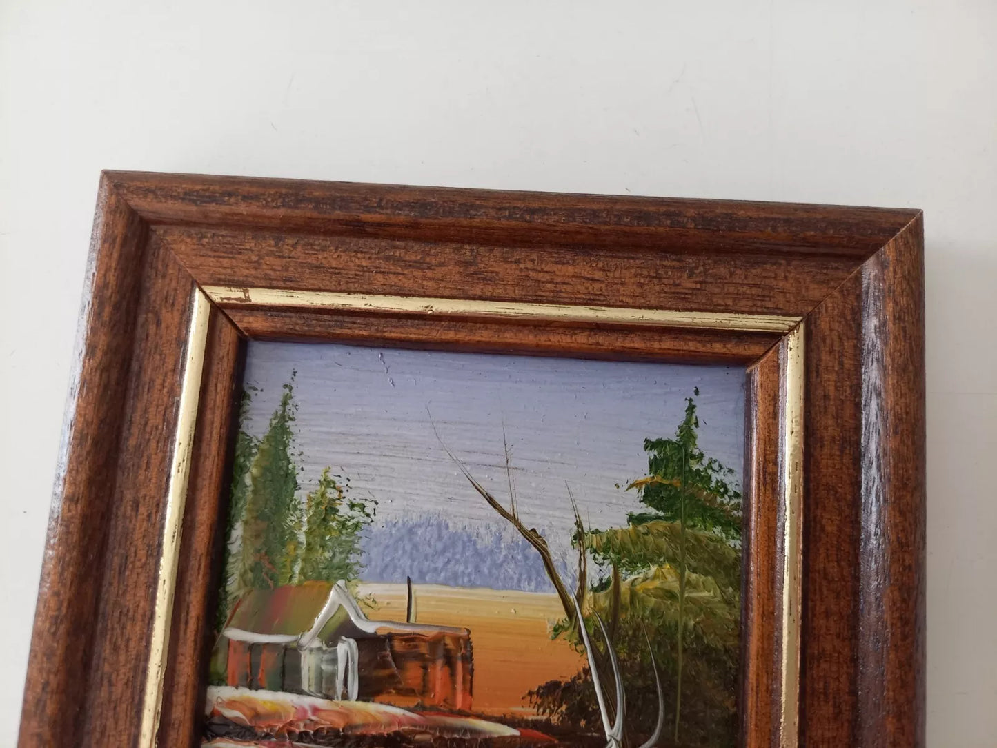 KLEINES ORIGINAL Ölgemälde auf Karton inkl. Holzrahmen | Landschaft / Natur | 11x11 cm