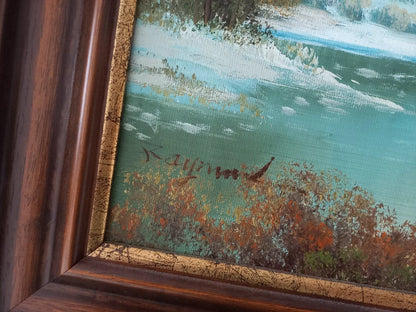 ORIGINAL Ölgemälde auf Leinwand inkl. Rahmen | Winter im Herbst / Landschaft / Natur | Signiert