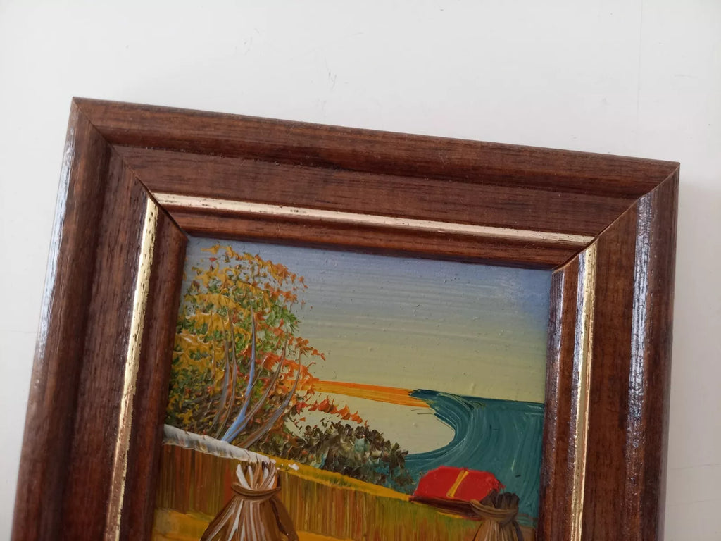 KLEINES ORIGINAL Ölgemälde auf Karton inkl. Holzrahmen | Landschaft / Natur | 11x11 cm