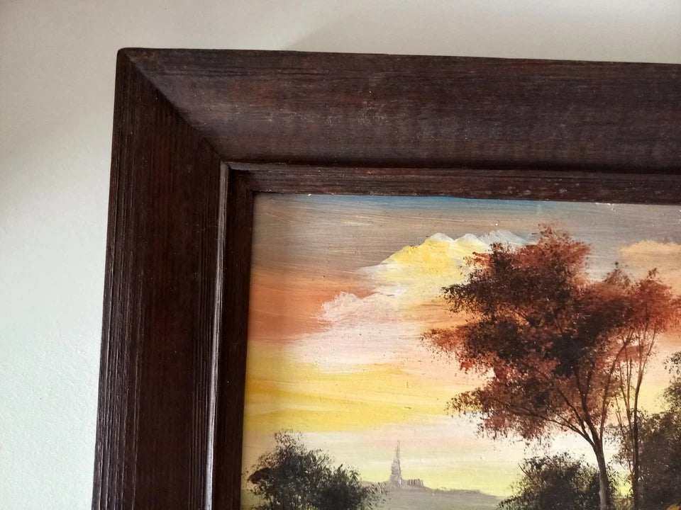 JOSEF WILK (1872-1948) | Romantische Landschaft | ORIGINAL Ölgemälde auf Holzplatte