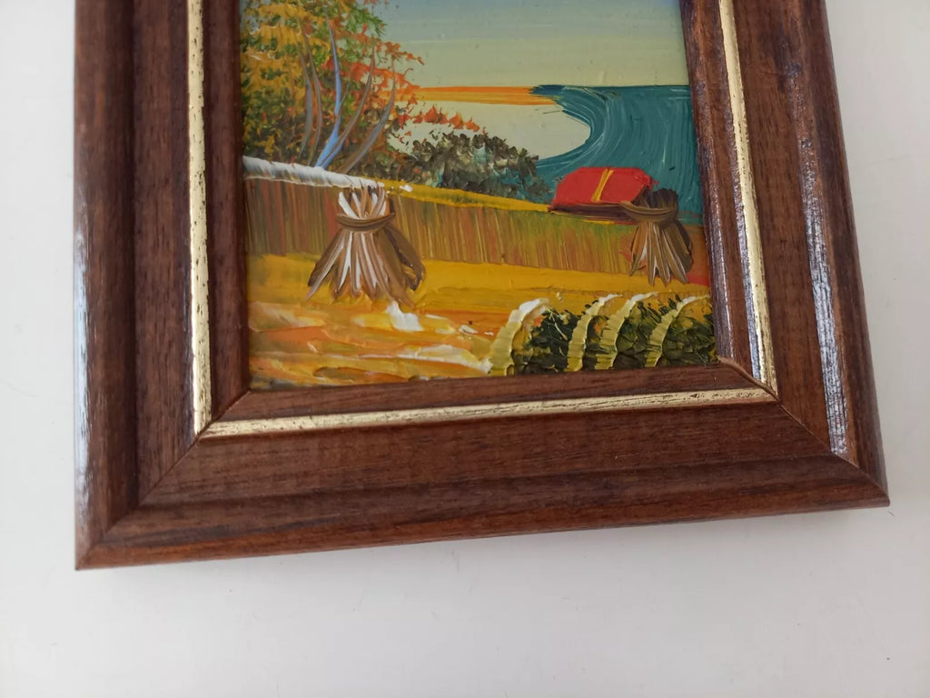 KLEINES ORIGINAL Ölgemälde auf Karton inkl. Holzrahmen | Landschaft / Natur | 11x11 cm