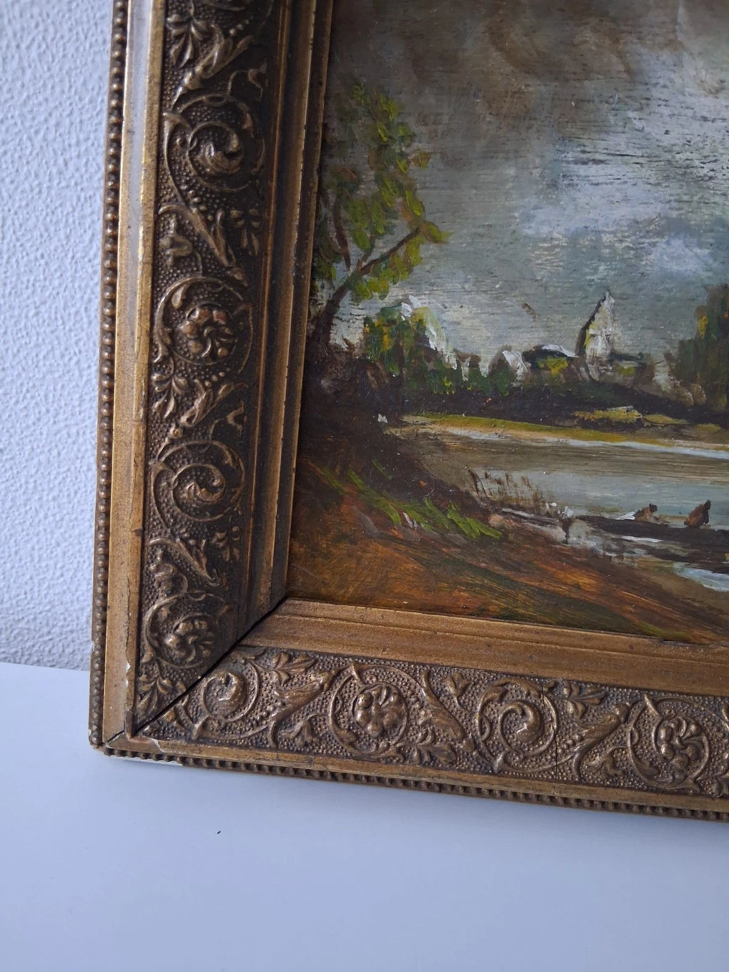 PHILIPP RÖTH (1841-1921) | Seelandschaft mit Figuren | ORIGINAL Ölgemälde auf Karton inkl. Rahmen