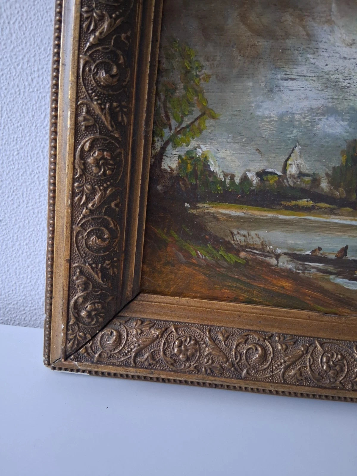 PHILIPP RÖTH (1841-1921) | Seelandschaft mit Figuren | ORIGINAL Ölgemälde auf Karton inkl. Rahmen