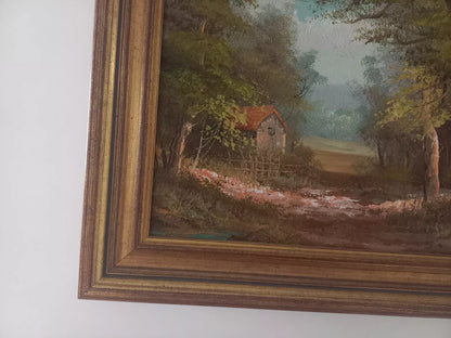 ORIGINAL Ölgemälde auf Leinwand inkl. Rahmen | Landschaft / Natur / Wald | Signiert: R. HANSEN