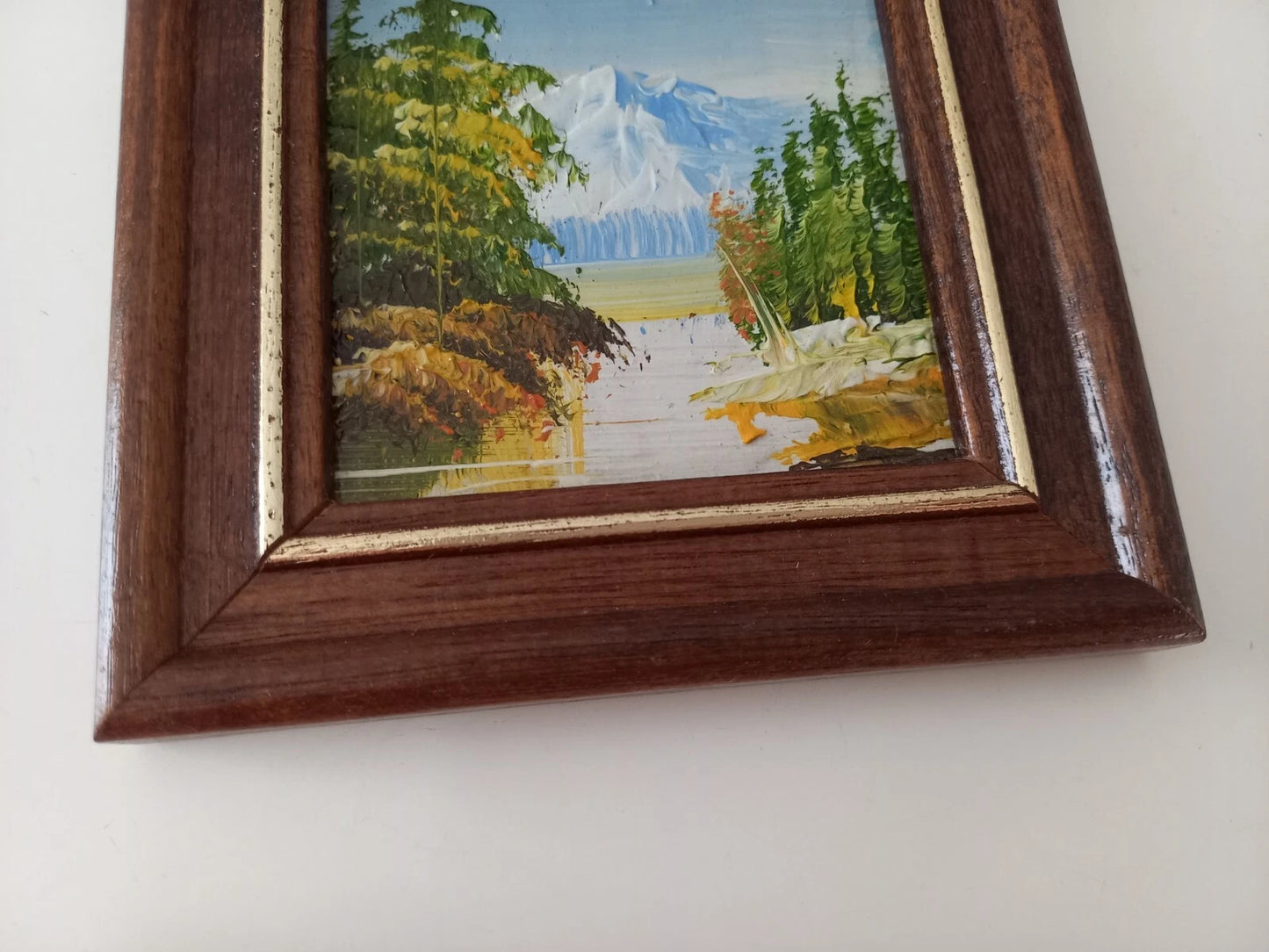 KLEINES ORIGINAL Ölgemälde auf Karton inkl. Holzrahmen | Landschaft / Natur | 11x11 cm