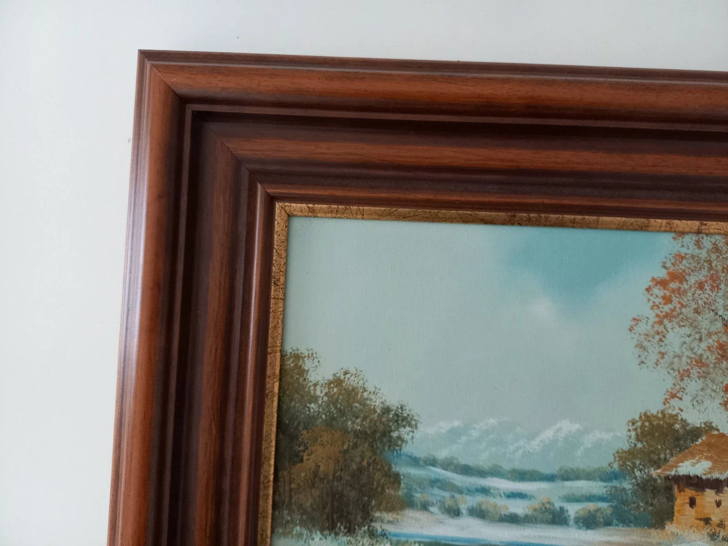 ORIGINAL Ölgemälde auf Leinwand inkl. Rahmen | Winter im Herbst / Landschaft / Natur | Signiert