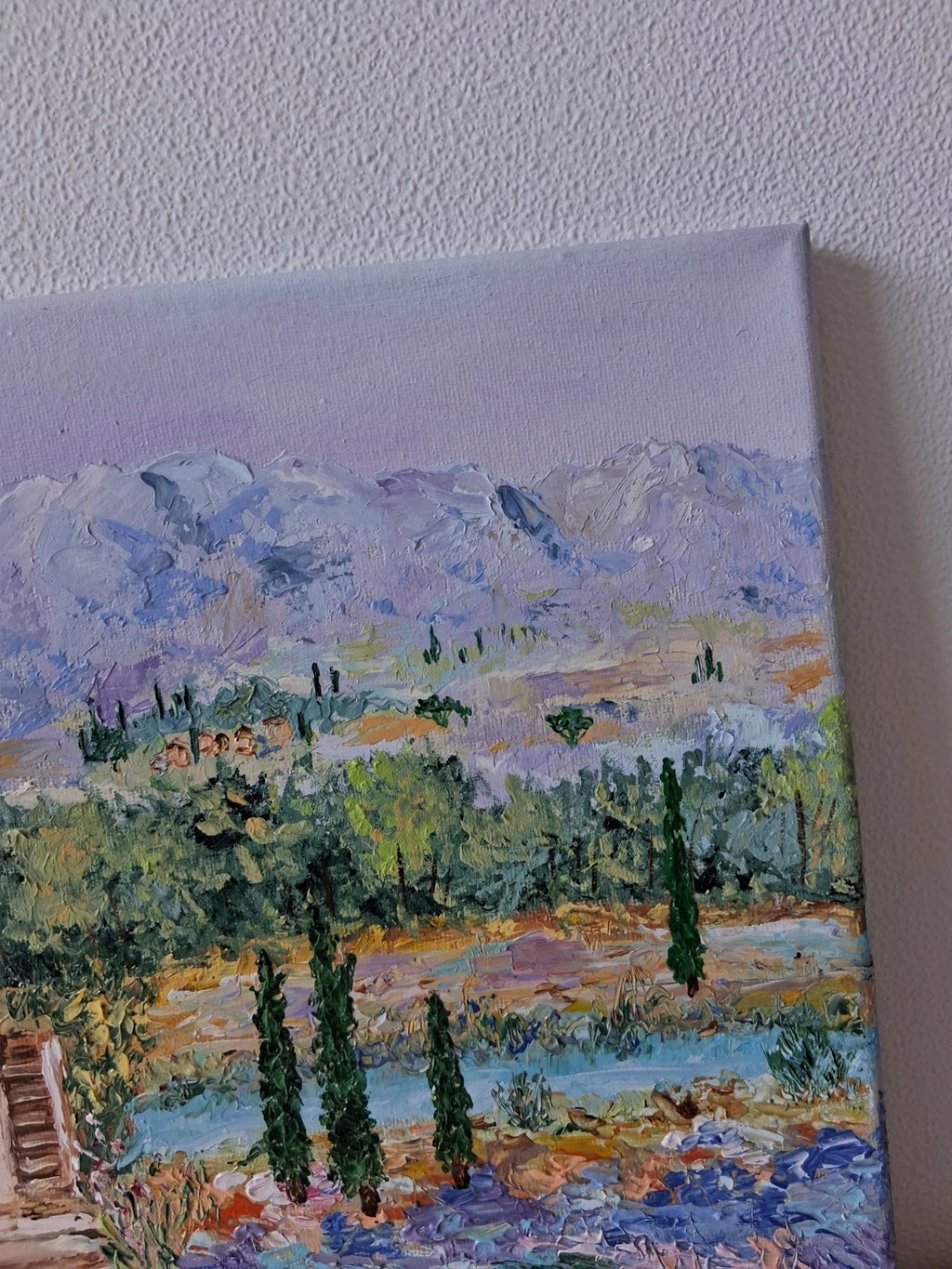ORIGINAL Ölgemälde auf Leinwand | Sommer in der Toskana / Landschaft / Italien | 40x30 cm