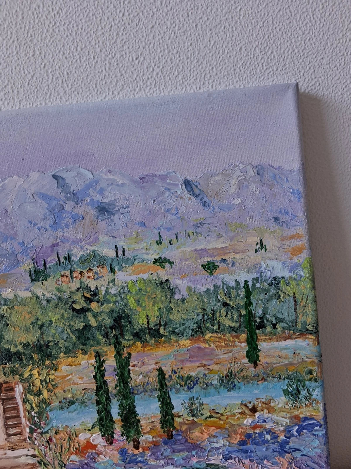 ORIGINAL Ölgemälde auf Leinwand | Sommer in der Toskana / Landschaft / Italien | 40x30 cm