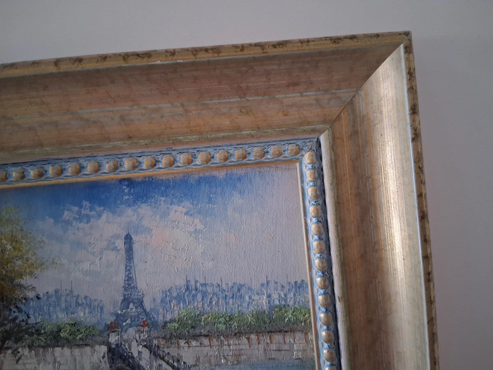 CAROLINE C. BURNETT | Stadtszene / Eiffelturm / Paris | ORIGINAL Ölgemälde auf Karton inkl. Rahmen