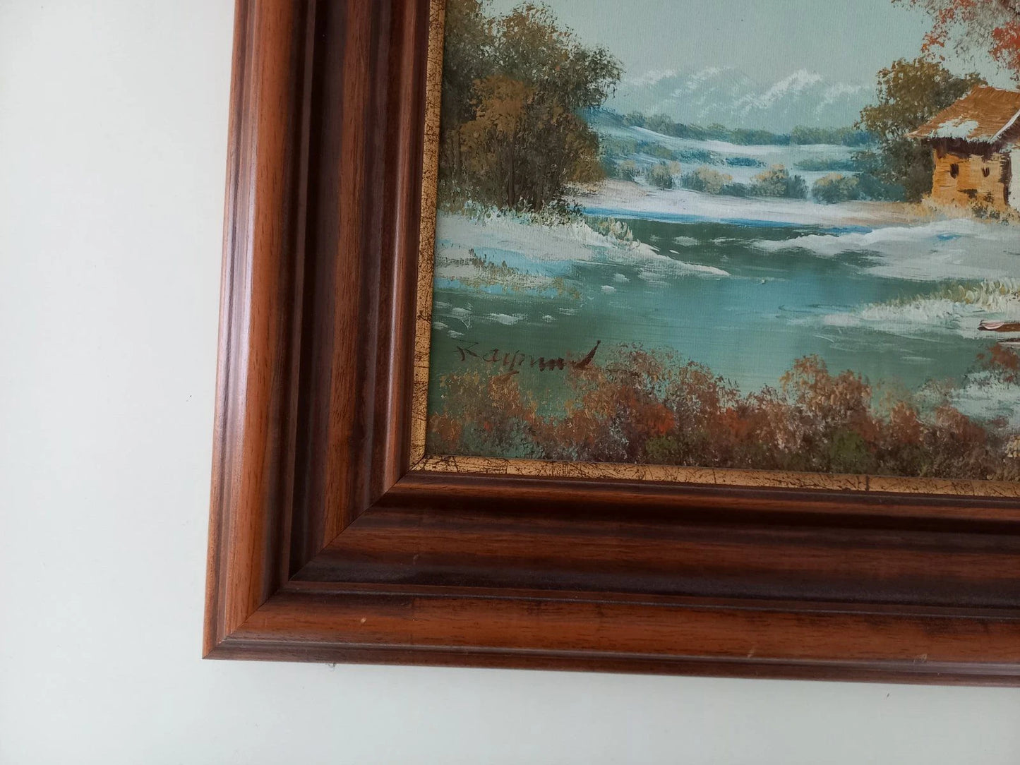 ORIGINAL Ölgemälde auf Leinwand inkl. Rahmen | Winter im Herbst / Landschaft / Natur | Signiert