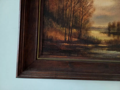 ANDRZEJ SKARZYNSKI | Fluss / Herbstlandschaft | ORIGINAL Ölgemälde auf Leinwand inkl. Rahmen