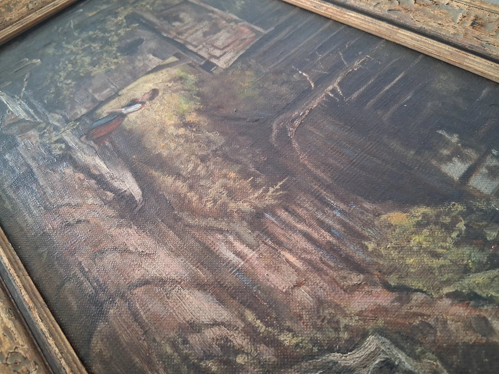 HANDGEMALTES Ölgemälde auf Leinwand nach Carl Spitzweg | Kapelle im Wald | W. EHRL (1948)