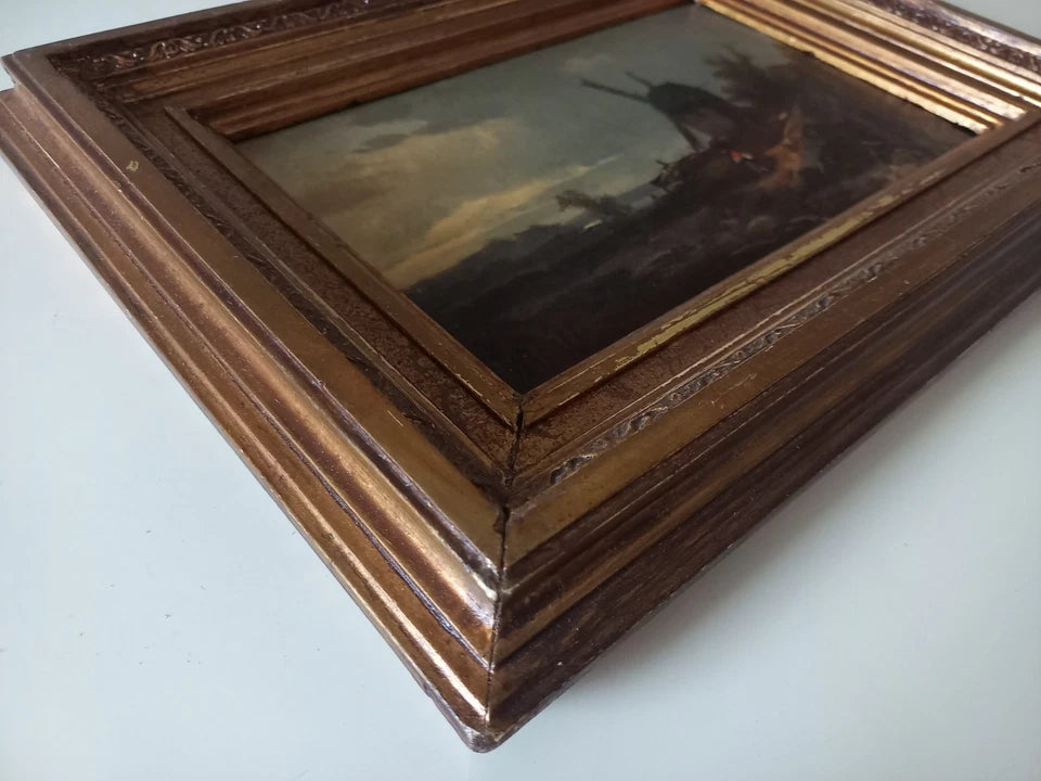 WILHELM KLEIN (1821-1897) | Landschaft mit Windmühle | ORIGINAL Ölgemälde auf Leinwand inkl. Rahmen